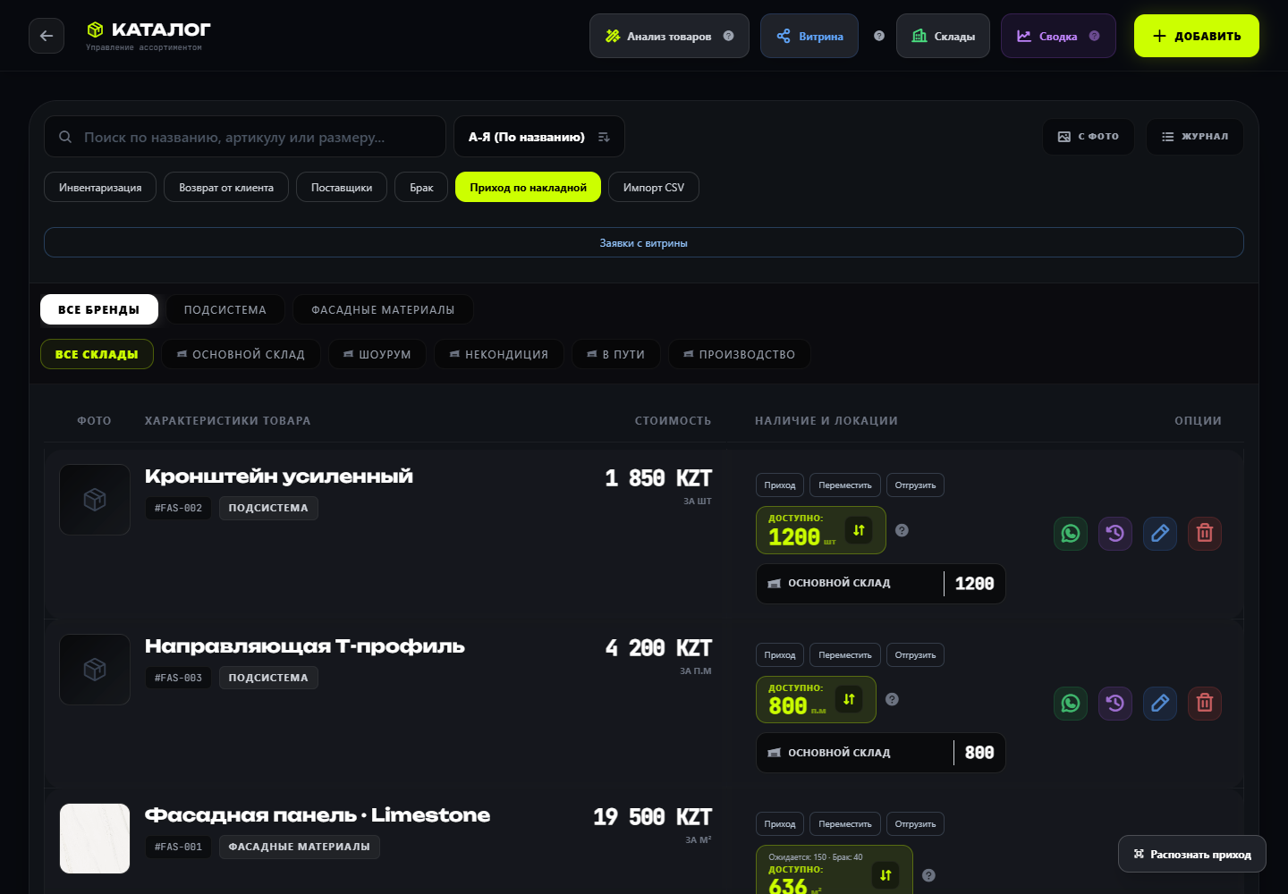 Интерфейс SEL.AI на демонстрационных данных
